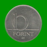 MONEDA DE HUNGRIA 10 FLORINES, AÑO 1994, ESTADO USADA.-