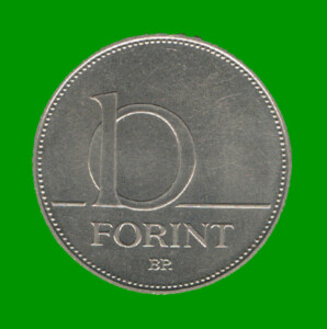 MONEDA DE HUNGRIA 10 FLORINES, AÑO 1994, ESTADO USADA.-