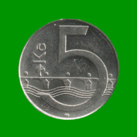 MONEDA DE REPUBLICA CHECA 5 CORONAS, AÑO 2002, ESTADO USADA.-