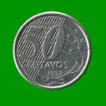 MONEDA DE BRASIL 50 CENTAVOS, AÑO 2007, ESTADO USADA.-