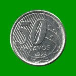 MONEDA DE BRASIL 50 CENTAVOS, AÑO 2008, ESTADO USADA.-