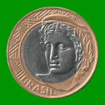 MONEDA DE BRASIL 1 REAL, BIMETALICA, AÑO 2009, ESTADO USADA.- - Imagen 2