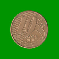 MONEDA DE BRASIL 10 CENTAVOS, AÑO 2010, ESTADO USADA.-