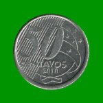 MONEDA DE BRASIL 50 CENTAVOS, AÑO 2010, ESTADO USADA.-