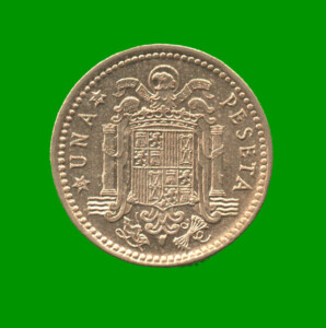 MONEDA DE ESPAÑA 1 PASETA, AÑO 1966, ESTADO USADA.-
