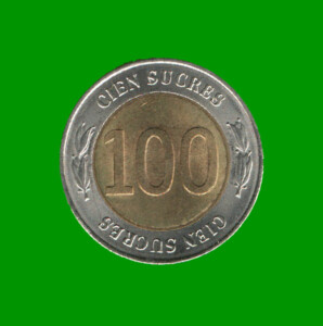 MONEDA DE ECUADOR 100 SUCRES, CONMEMORATIVA, BIMETALICA, AÑO 1997, ESTADO NUEVA.-
