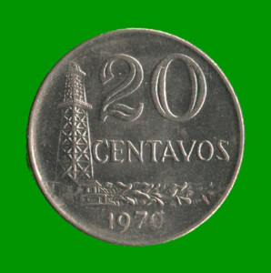 MONEDA DE BRASIL 20 CENTAVOS, AÑO 1970, ESTADO USADA.-