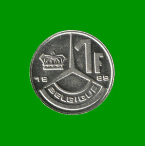 MONEDA DE BELGICA 1 FRANCO, AÑO 1989, ESTADO USADA.-