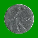 MONEDA DE ITALIA 50 LIRAS, AÑO 1978, ESTADO USADA.-