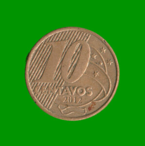 MONEDA DE BRASIL 10 CENTAVOS, AÑO 2012, ESTADO USADA.-