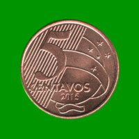 MONEDA DE BRASIL 5 CENTAVOS, AÑO 2015, ESTADO NUEVA.-