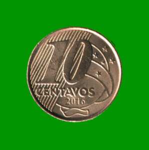 MONEDA DE BRASIL 10 CENTAVOS, AÑO 2016, ESTADO NUEVA.-