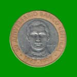 MONEDA DE REPUBLICA DOMINICA 5 PESOS, CONMEMORATIVA, BIMETALICA, AÑO 1997, ESTADO USADA.- - Imagen 2