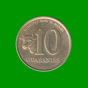 MONEDA DE PARAGUAY 10 GUARANIES, AÑO 1990, ESTADO USADA.-