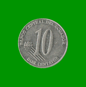 MONEDA DE ECUADOR 10 CENTAVOS, AÑO 2000, ESTADO USADA.-