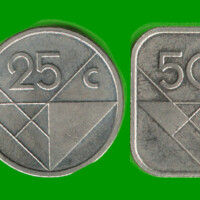 ARUBA SET DE CINCO MONEDAS 5, 10, 25, 50 CENTAVOS Y 1 FLORIN, AÑO 2015, ESTADO NUEVAS.-