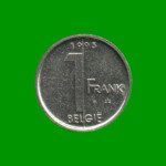 MONEDA DE BELGICA 1 FRANCO BELGIE, AÑO 1995, ESTADO USADA.-
