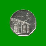 MONEDA DE CUBA 5 CENTAVOS CONVERTIBLES, AÑO 2000, ESTADO USADA.-