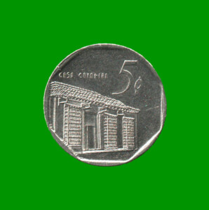 MONEDA DE CUBA 5 CENTAVOS CONVERTIBLES, AÑO 2000, ESTADO USADA.-