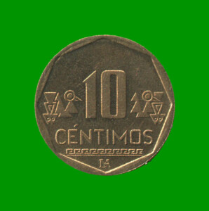 MONEDA DE PERU 10 CENTIMOS, AÑO 2013, ESTADO USADA.-