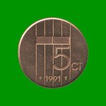 MONEDA DE HOLANDA 5 CENTAVOS, AÑO 1991, ESTADO NUEVA.-