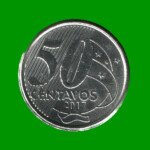 MONEDA DE BRASIL 50 CENTAVOS, AÑO 2017, ESTADO USADA.-