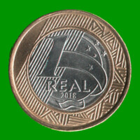MONEDA DE BRASIL 1 REAL BIMETALICA, AÑO 2018, ESTADO NUEVA.-