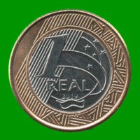 MONEDA DE BRASIL 1 REAL BIMETALICA, AÑO 2019, ESTADO NUEVA.-