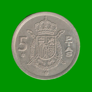 MONEDA DE ESPAÑA 5 PASETAS, AÑO 1975, ESTADO USADA.-