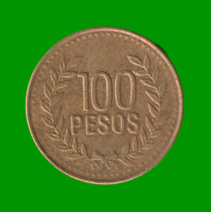 MONEDA DE COLOMBIA $ 100 PESOS, AÑO 2008, ESTADO USADA.-