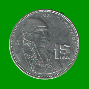 MONEDA DE MEXICO 1 PESO, AÑO 1985, ESTADO USADA.-