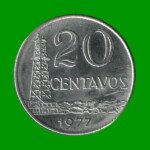 MONEDA DE BRASIL 20 CENTAVOS, AÑO 1977, ESTADO USADA.-