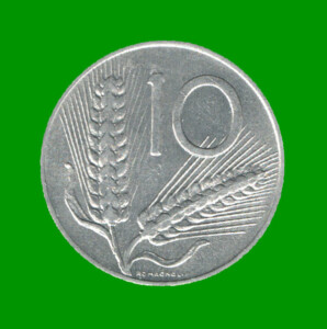 MONEDA DE ITALIA 10 LIRAS, AÑO 1979, ESTADO USADA.-