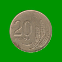 MONEDA DE URUGUAY $ 20,00 , AÑO 1970, ESTADO USADA.-
