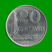 MONEDA DE BRASIL 20 CENTAVOS, AÑO 1978, ESTADO USADA.-