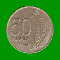 MONEDA DE URUGUAY $ 50,00 , AÑO 1970, ESTADO USADA.-