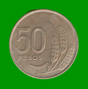 MONEDA DE URUGUAY $ 50,00 , AÑO 1970, ESTADO USADA.-