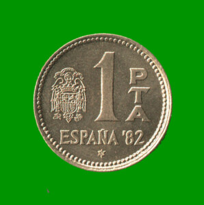 MONEDA DE ESPAÑA 1 PASETA CONMEMORATIVA, AÑO 1980, ESTADO USADA.-