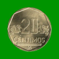 MONEDA DE PERU 20 NUEVOS CENTIMOS, AÑO 2022, ESTADO NUEVA.-