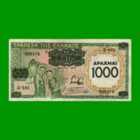 BILLETE DE GRECIA 1000 DRACMAS, PICK 111, AÑO 1939, ESTADO EXCELENTE .-