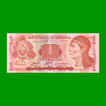 BILLETE DE HONDURAS 1 LEMPIRA, PICK 84e, AÑO 2006 ESTADO SIN CIRCULAR.-