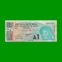 BONO DE LA RIOJA 1,00 DE AUSTRAL, EC 030, AÑO 1985, ESTADO MUY BUENO.-