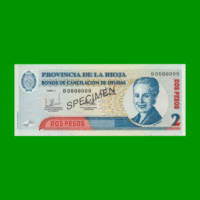 BONO DE LA RIOJA $2,00 SERIE A, SPECIMEN, AÑO 2001, ESTADO SIN CIRCULAR.-