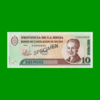 BONO DE LA RIOJA $10,00 SERIE A, SPECIMEN, AÑO 2001, ESTADO SIN CIRCULAR.-