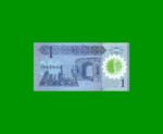 BILLETE DE LIBYA 1 DINAR, POLYMERO, PICK 85, AÑO 2019 ESTADO SIN CIRCULAR.- - Imagen 2