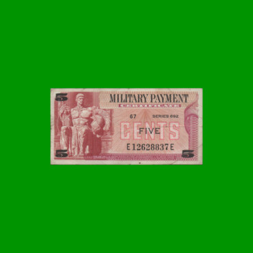 BILLETE DE EEUU 0,5 CTVOS, PAGO MILITAR, PICK M91, ESTADO MUY BUENO.-