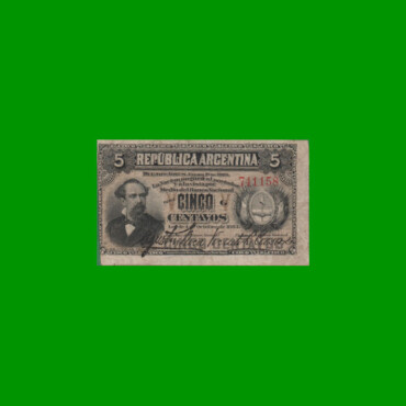 BILLETE FRACCIONARIO 0,5 CTVOS, NC 354c, AÑO 1883, ESTADO MUY BUENO.-