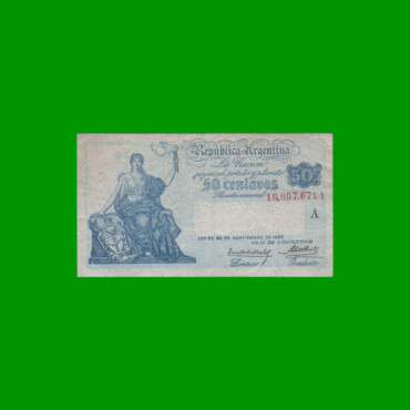 BILLETE CAJA DE CONVERSION 0,50 CTVOS, BOT 1528, AÑO 1925, ESTADO MUY BUENO.-