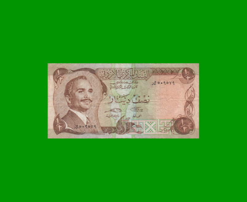 BILLETE DE JORDANIA 1/2 DINAR, PICK 17e, ESTADO BUENO+ .-