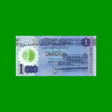BILLETE DE LIBYA 1 DINAR, POLYMERO, PICK 85, AÑO 2019 ESTADO SIN CIRCULAR.-